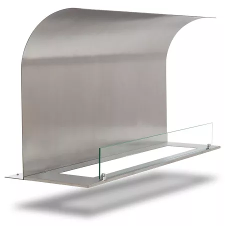 2 brushed stainless steel plates for a bioethanol burner Curved plate width 100 cm plates for 80 cm burner