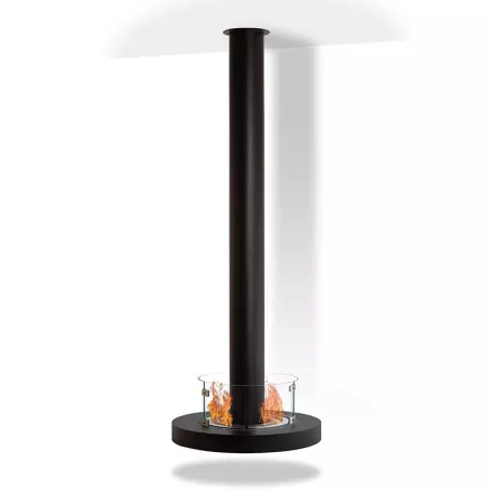Wall-mounted ethanol fireplace with 2 burners Colour Black