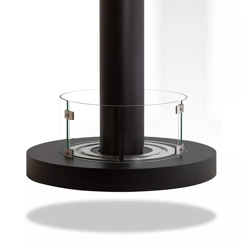 Wall-mounted ethanol fireplace with 2 burners Colour Black