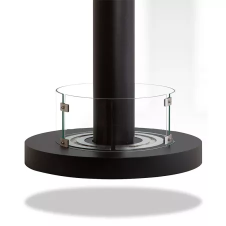 Wall-mounted ethanol fireplace with 2 burners Colour Black