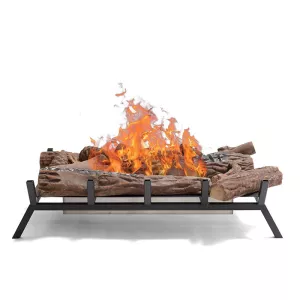 Bio-ethanol flue with ceramic logs