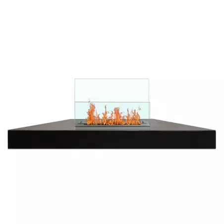 Anglo 3 kW Wall-Mounted Corner Bioethanol Fireplace Colour Brushed stainless steel