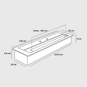 Inserção de 140 cm