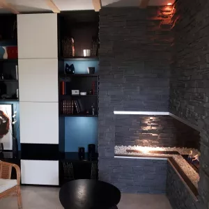 120-cm Ethanol Fireplace for a Custom-Made Fireplace Insert