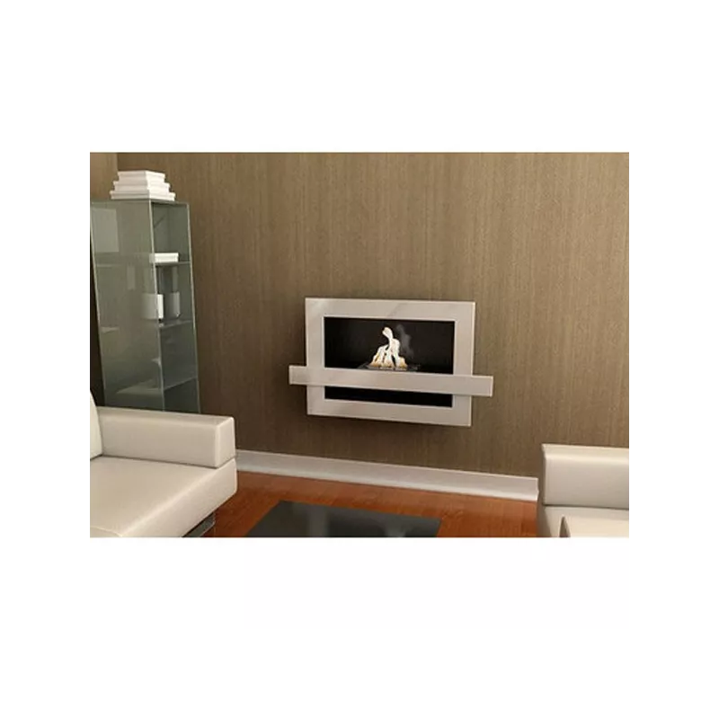 Cheminée murale façade 3D Urban Couleur Blanc