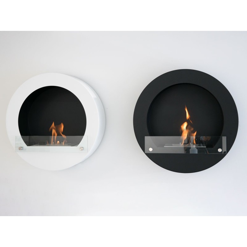 Cheminée bio ronde murale Couleur Blanc