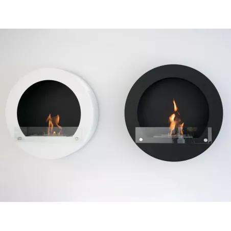 Cheminée bio ronde murale Couleur Blanc