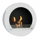 Cheminée bio ronde murale Couleur Blanc