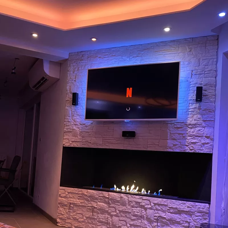 120-cm Ethanol Fireplace for a Custom-Made Fireplace Insert