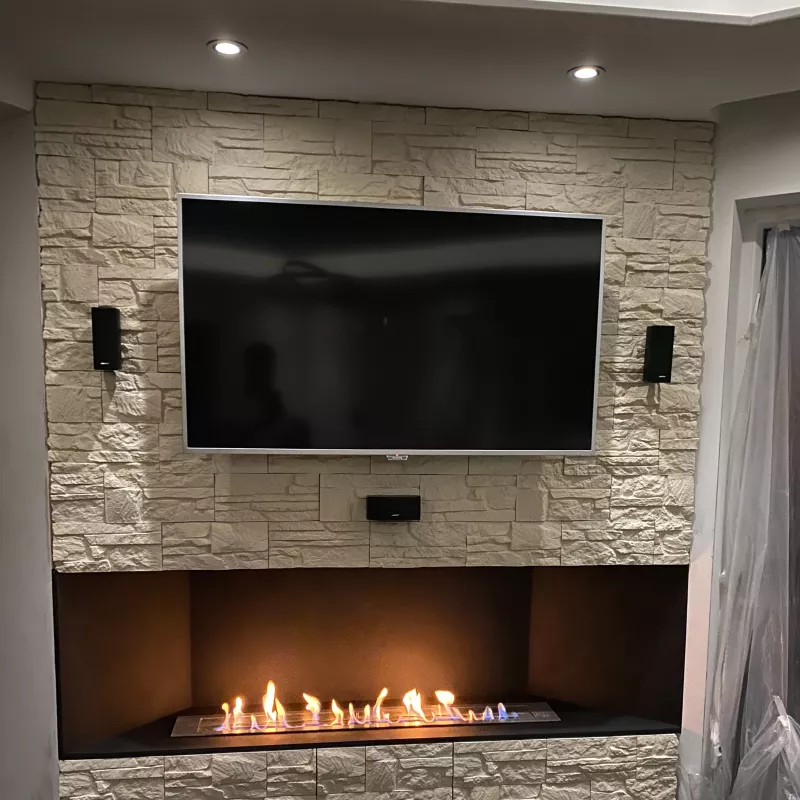 120-cm Ethanol Fireplace for a Custom-Made Fireplace Insert