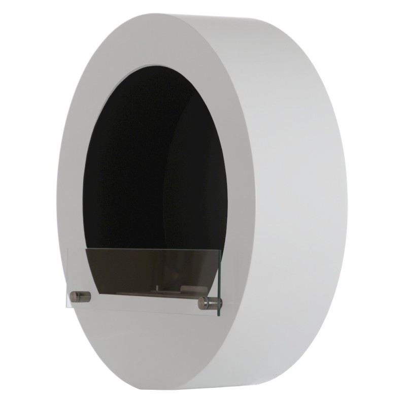 Cheminée bio ronde murale Couleur Blanc