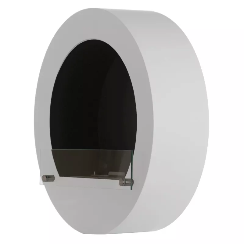 Cheminée bio ronde murale Couleur Blanc