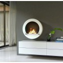 Cheminée bio ronde murale Couleur Blanc