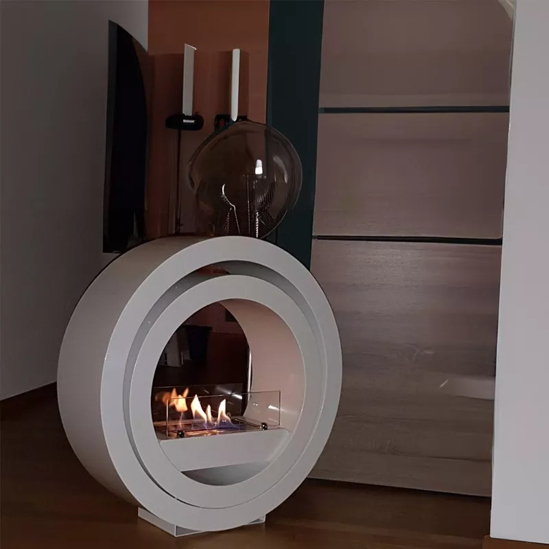 Chauffage d'appoint nomade rond Ina Couleur Blanc