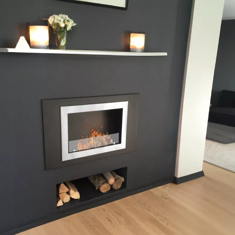 Edimbourg, cheminée murale bio 4.5kW Couleur Noir
