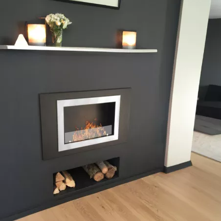 Edimbourg, cheminée murale bio 4.5kW Couleur Noir