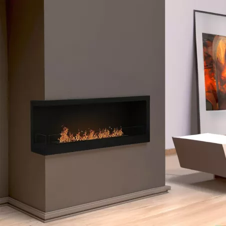 Murcia XL Built-In Ethanol Fireplace Colour Black Opening Open on the left