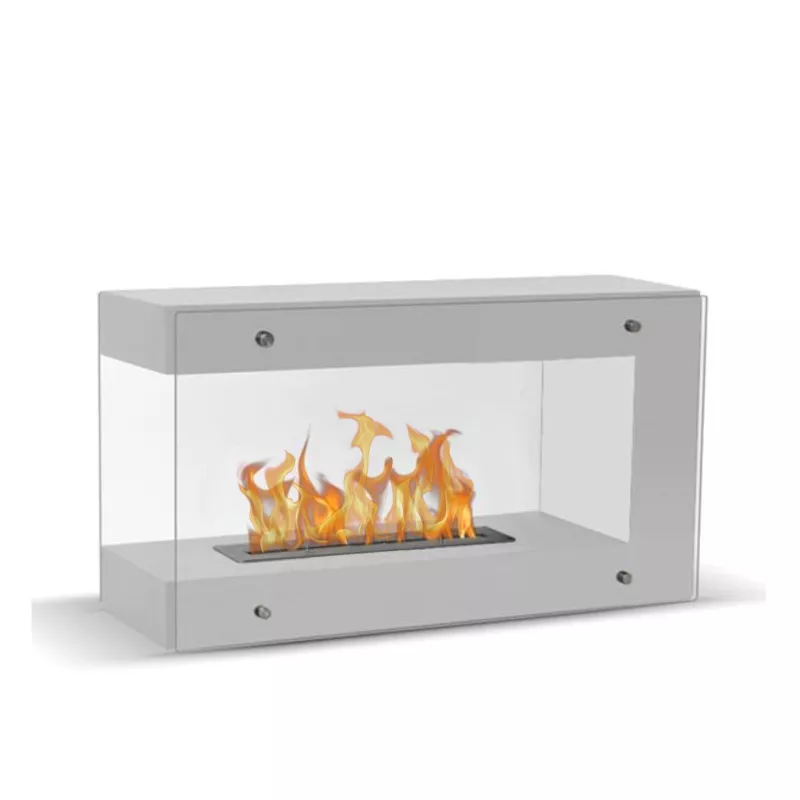 1-burner floor-standing fireplace Torino Grande Colour Brilliant White