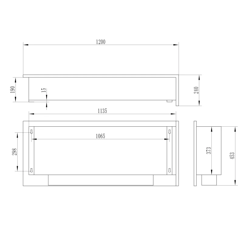 Murcia XL Built-In Ethanol Fireplace Colour Black Opening Open on the left