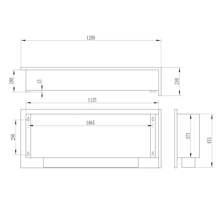 Murcia XL Built-In Ethanol Fireplace Colour Black Opening Open on the left