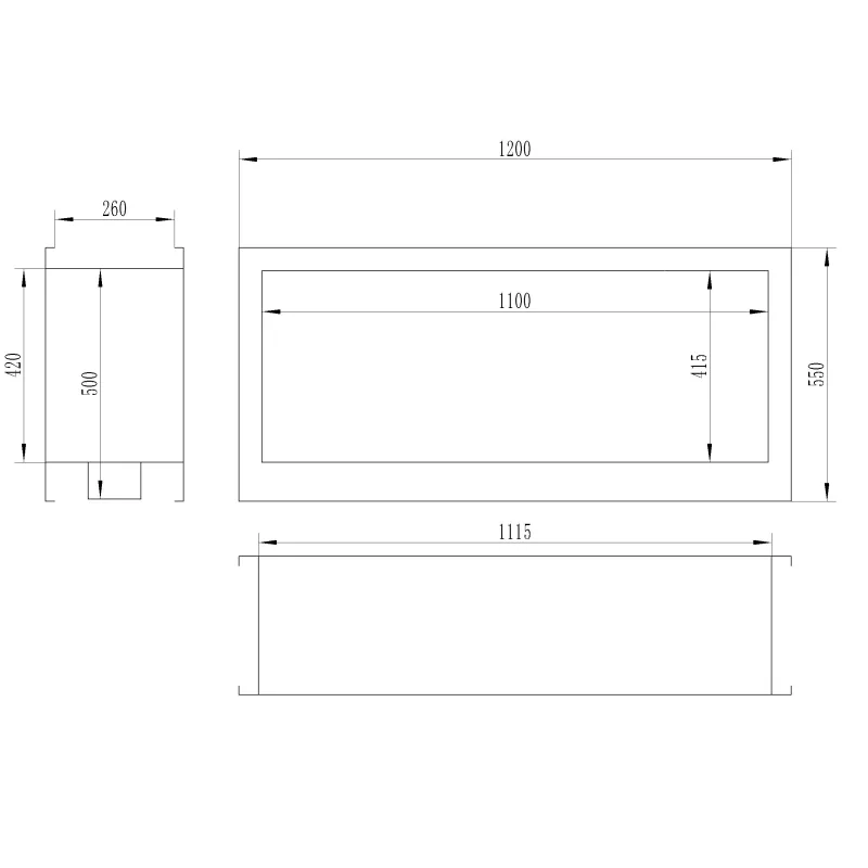 Verra XL Built-In Fireplace Colour Black
