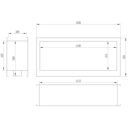 Verra XL Built-In Fireplace Colour Black