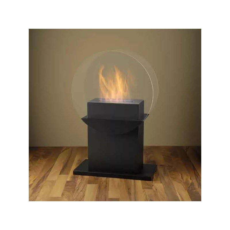 Cheminée bio éthanol sur pied Fluvia Couleur Noir
