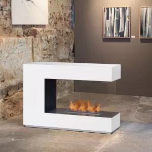 Stufa a etanolo di design, bianca