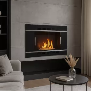 Cheminée éthanol Potenza encastrable – Design compact & chaleur 3 kW