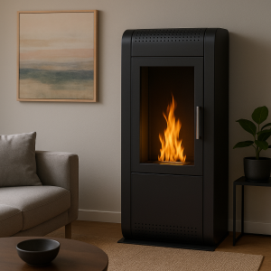 Cheminée éthanol Fontana – Poêle vertical à poser, 3 kW de chaleur