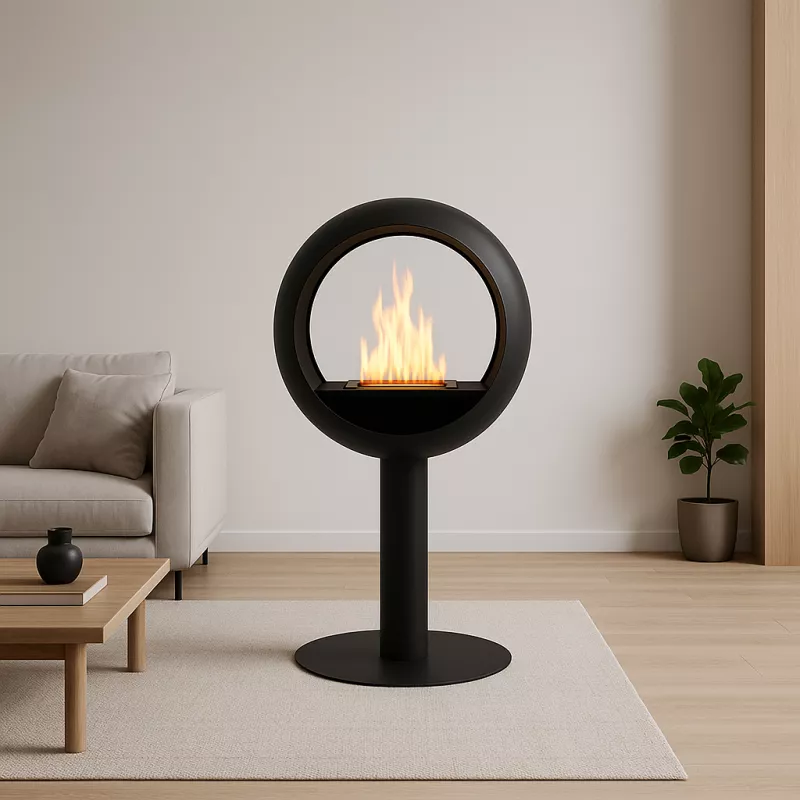 Cheminée éthanol Voltera – Poêle rond à poser, 3 kW de puissance