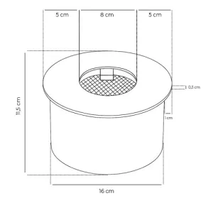 Round burner 2 kW 2L