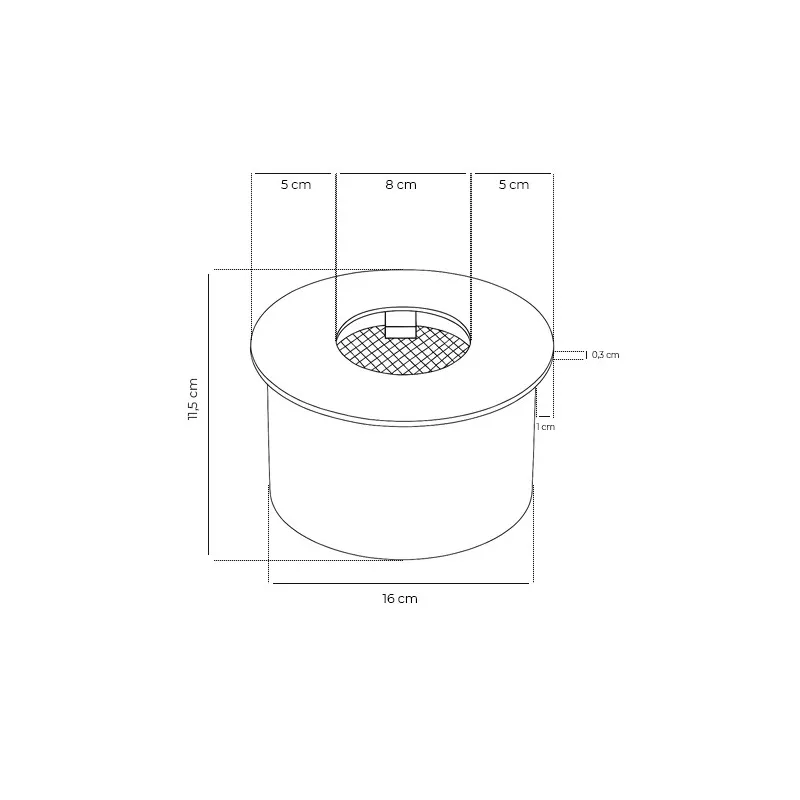 Round burner 2 kW 2L