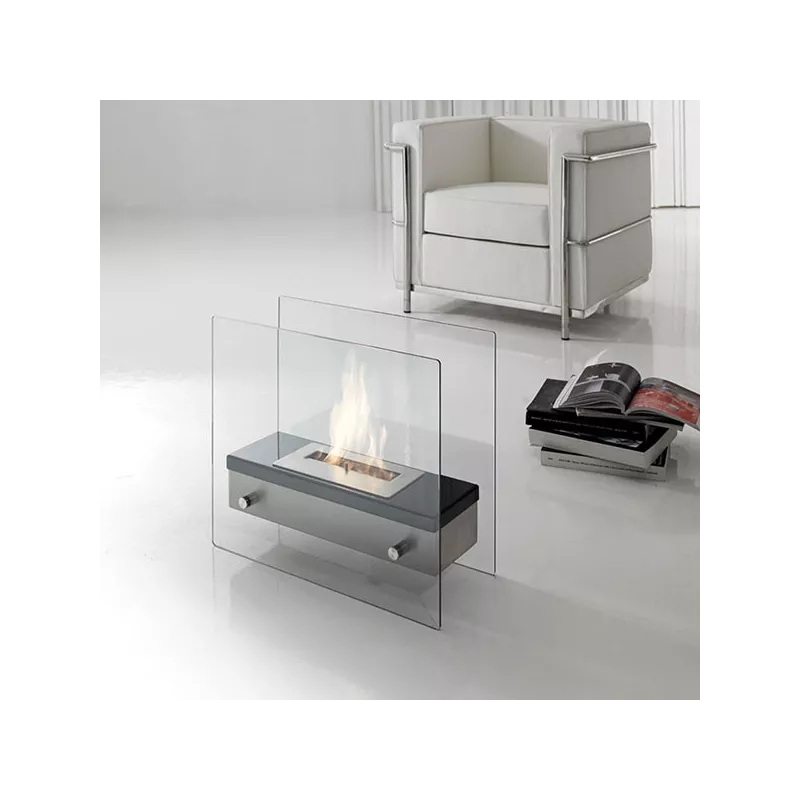 Foyer nomade à poser au bio-éthanol Palma, 2.7 kW Couleur Inox brossé