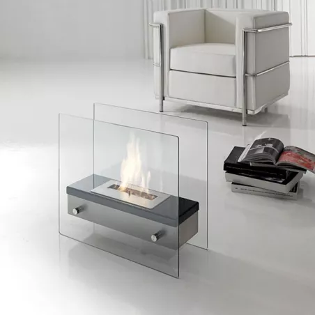 Foyer nomade à poser au bio-éthanol Palma, 2.7 kW Couleur Inox brossé