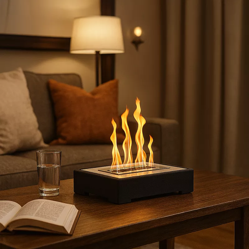 Woodbox Ethanol Tabletop Fireplace Colour Black