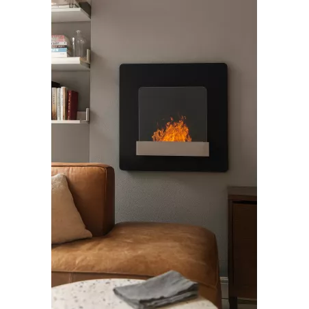 Cheminée murale bio éthanol Fluence Couleur Noir
