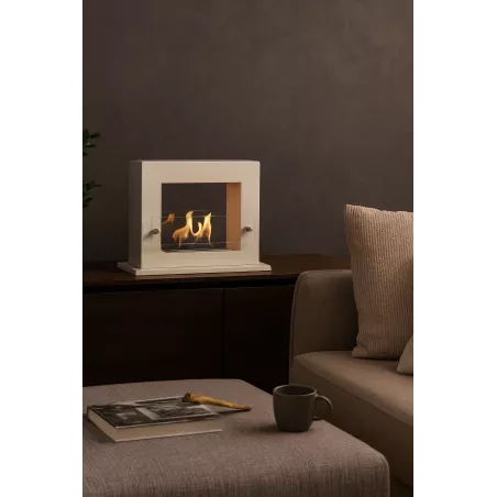 Cheminée mobile bio ethanol Zenith Smart noire mat Couleur Blanc