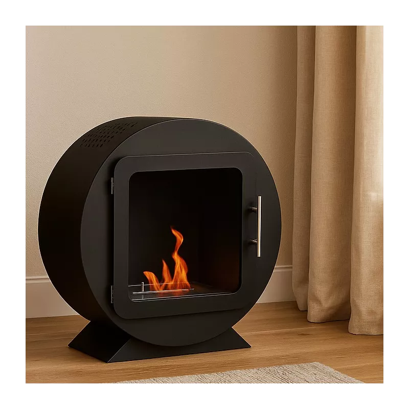 Cheminée ronde Ovedia Couleur Noir