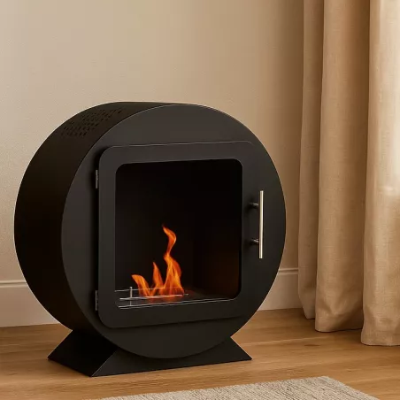 Cheminée ronde Ovedia Couleur Noir