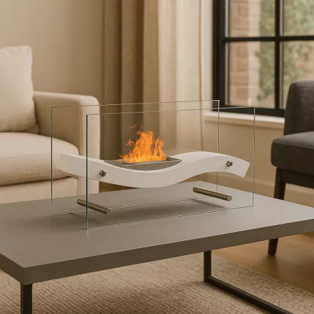 Cheminée galbée Sirius 3kW Couleur Blanc