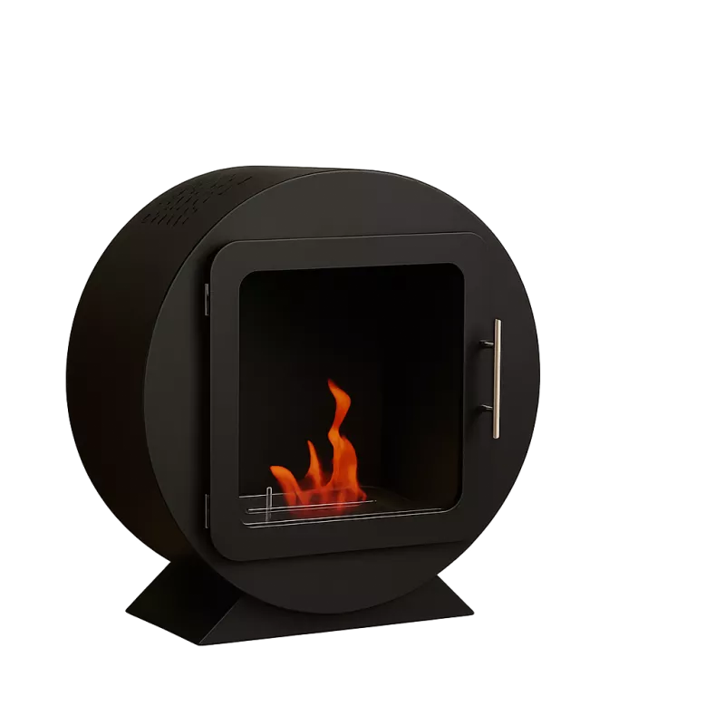 Cheminée ronde Ovedia Couleur Noir