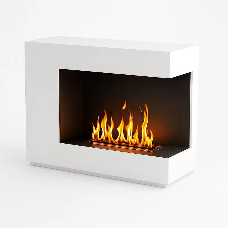 XXL White ethanol fireplace Colour Brilliant White
