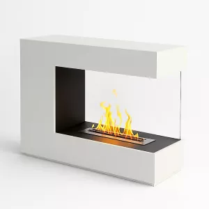 White design ethanol fireplace