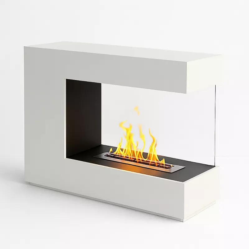 White design ethanol fireplace Colour Brilliant White