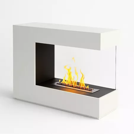 White design ethanol fireplace Colour Brilliant White