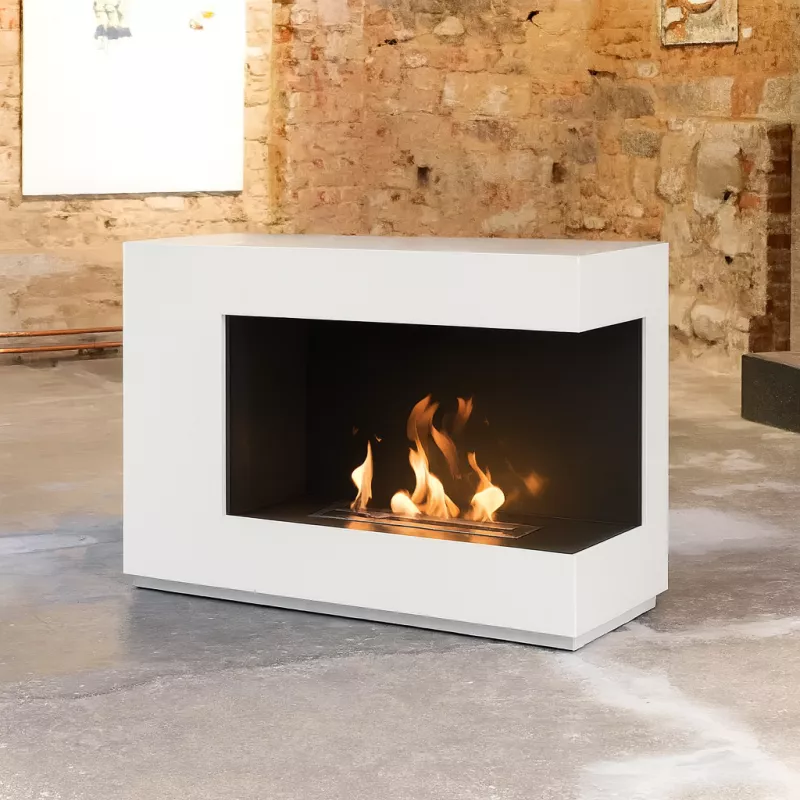 XXL White ethanol fireplace Colour Brilliant White