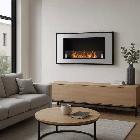6kW wall-mounted ethanol stove Florence Colour Brushed stainless steel
