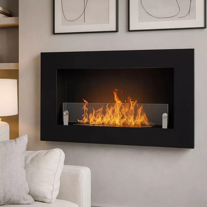 Cheminée bio éthanol murale Novo Couleur Noir