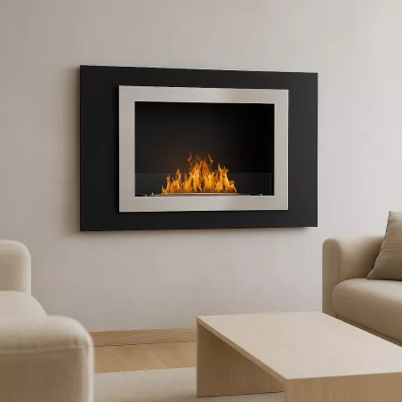 Edimbourg, cheminée murale bio 4.5kW Couleur Noir